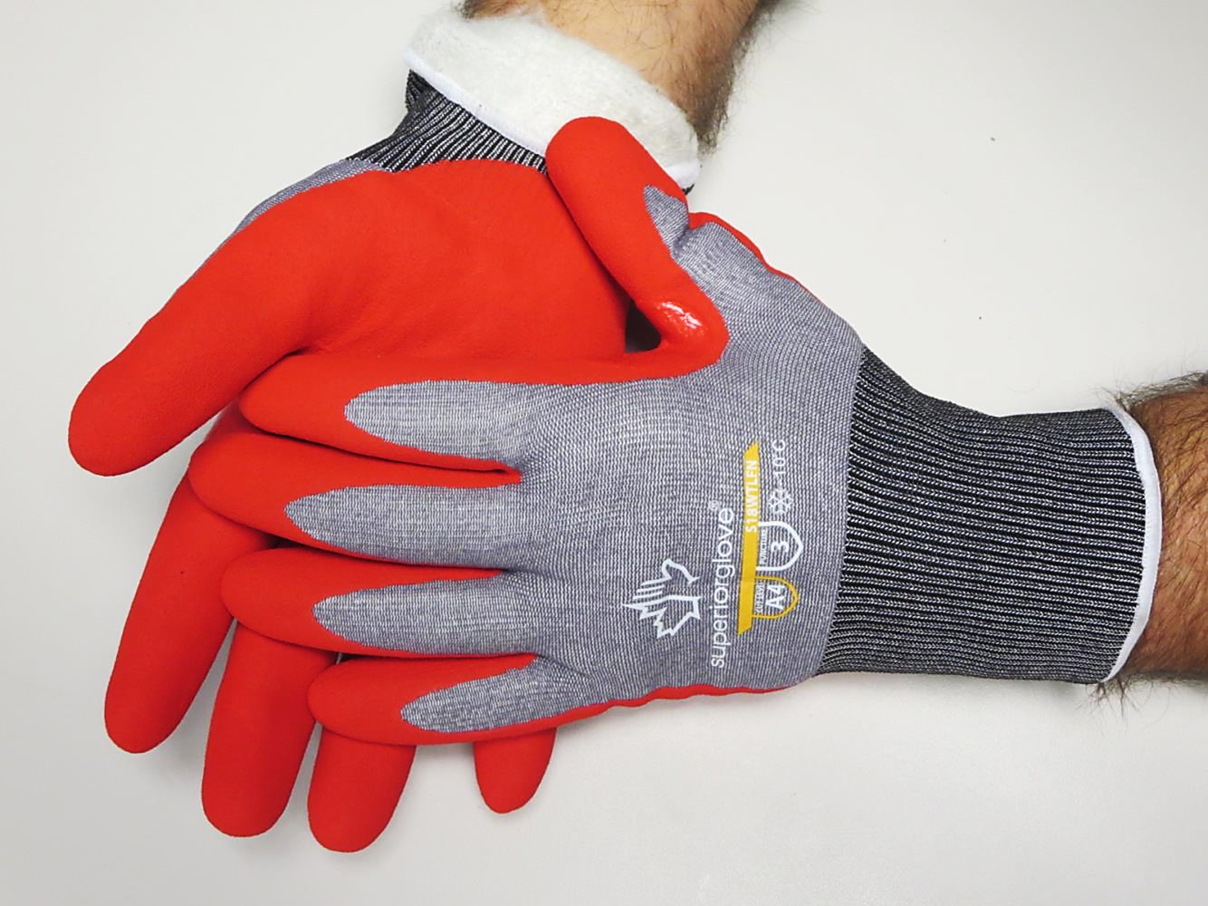 #S18WTLFN- Superior Glove® TenActiv™ Waterproof A4 Cut Resistant Seamless Knit Winter Work Glove with Foam Nitrile Palms